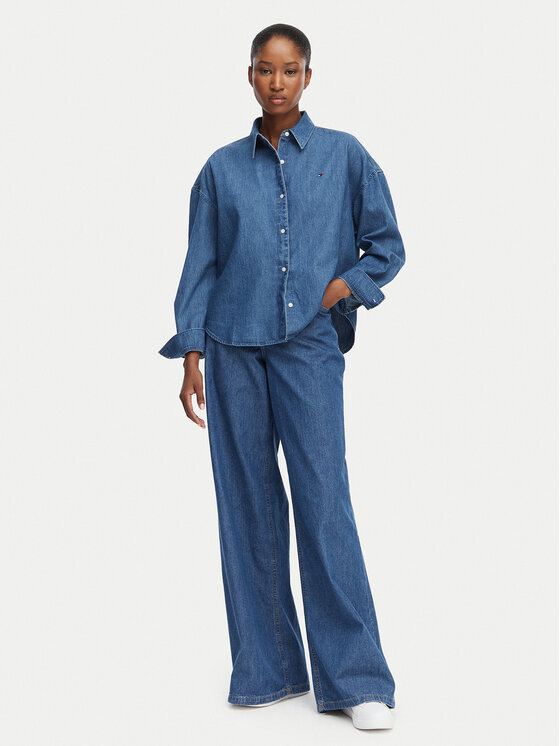 Tommy Hilfiger Tommy Hilfiger Traperice 70'S WW0WW52156 Plava Wide Leg