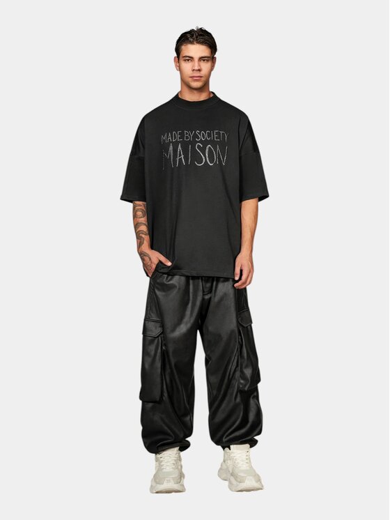 MADE BY SOCIETY MADE BY SOCIETY T-Shirt Silent Form - T17847 Czarny Basic Fit