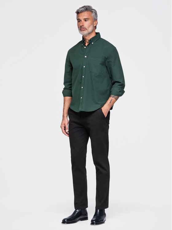 Ombre Ombre Chinosy OM-PACP-0309 Czarny Slim Fit