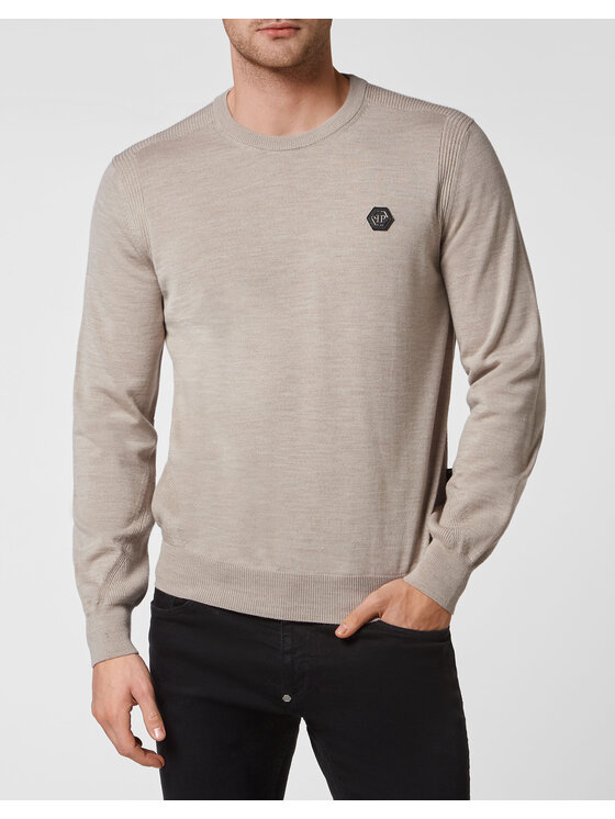 PHILIPP PLEIN PHILIPP PLEIN S dlouhým rukávem 615 Béžová Regular Fit