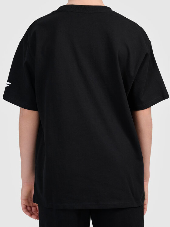 4F 4F T-Shirt 4FJWAW26TTSHM3516-20S Czarny Loose Fit