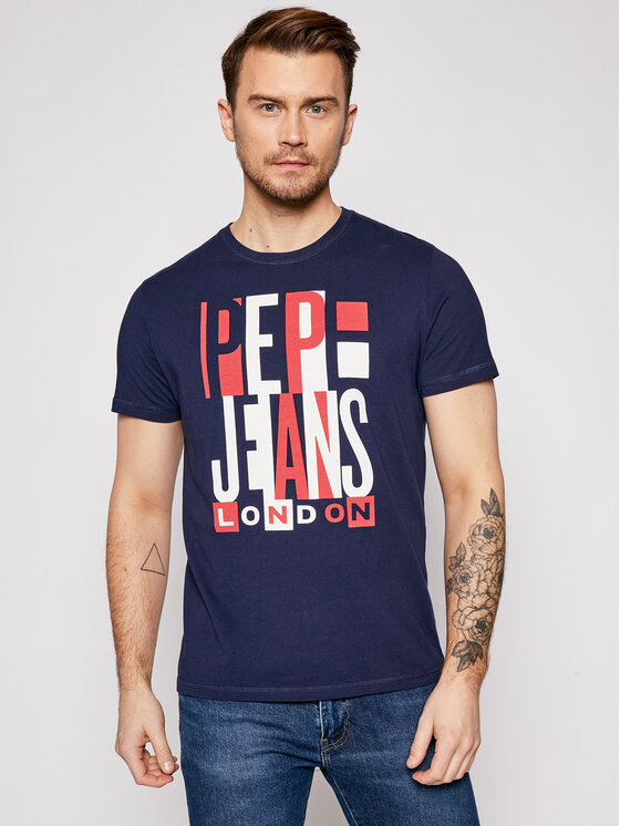 Pepe Jeans T-Shirt Davy PM507739 Tmavomodrá Regular Fit