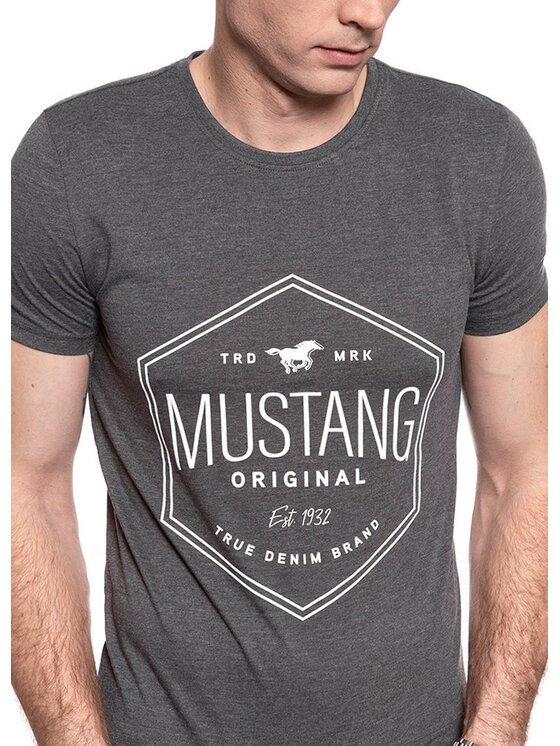Mustang Mustang T-shirt AARON C PRINT Grigio Slim Fit