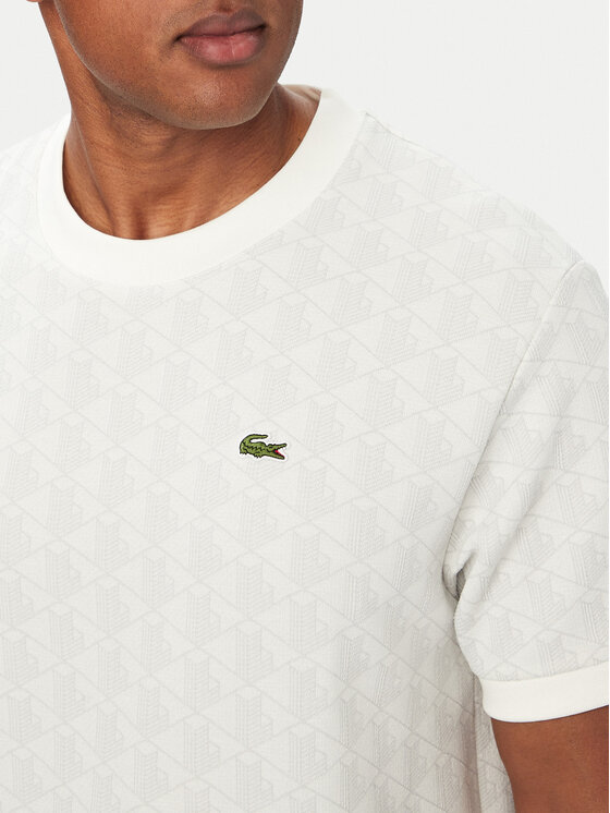 Lacoste Lacoste Тишърт TH1197 Бежов Regular Fit