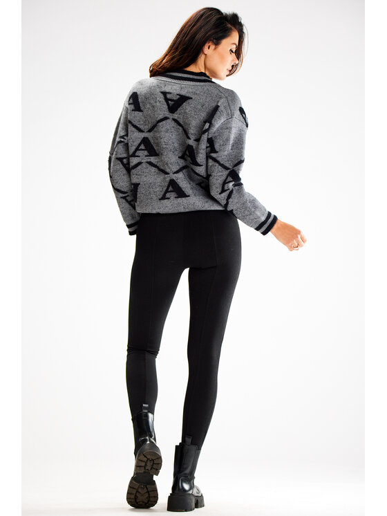 Awama Awama Sveter A614 Sivá Basic Fit