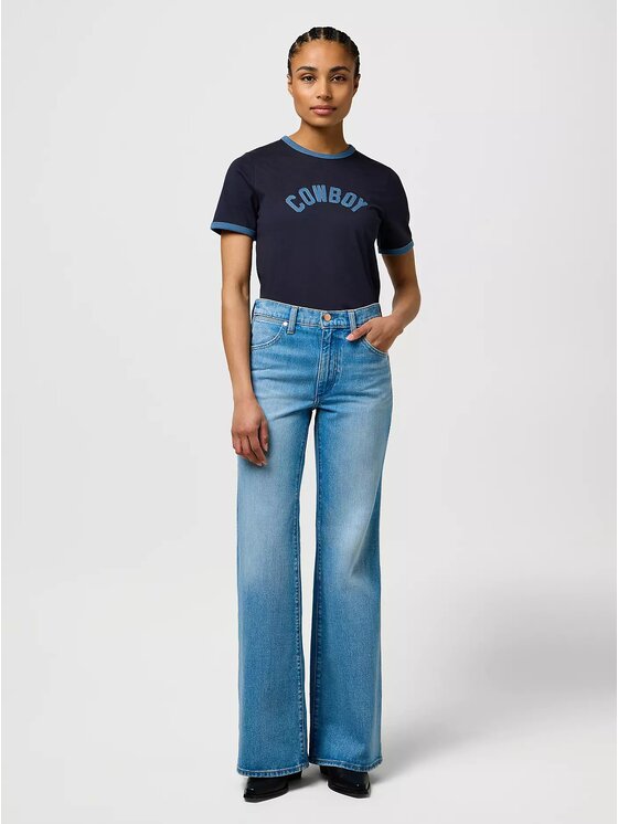 Wrangler Wrangler Jeansy 70S FLARE Niebieski Regular Fit