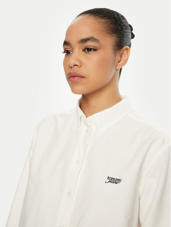 Tommy Jeans Tommy Jeans Πουκάμισο DW0DW19358 Λευκό Relaxed Fit