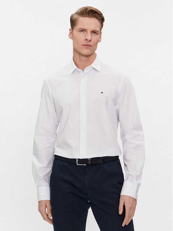 Tommy Hilfiger Tommy Hilfiger Πουκάμισο MW0MW34018 Λευκό Regular Fit