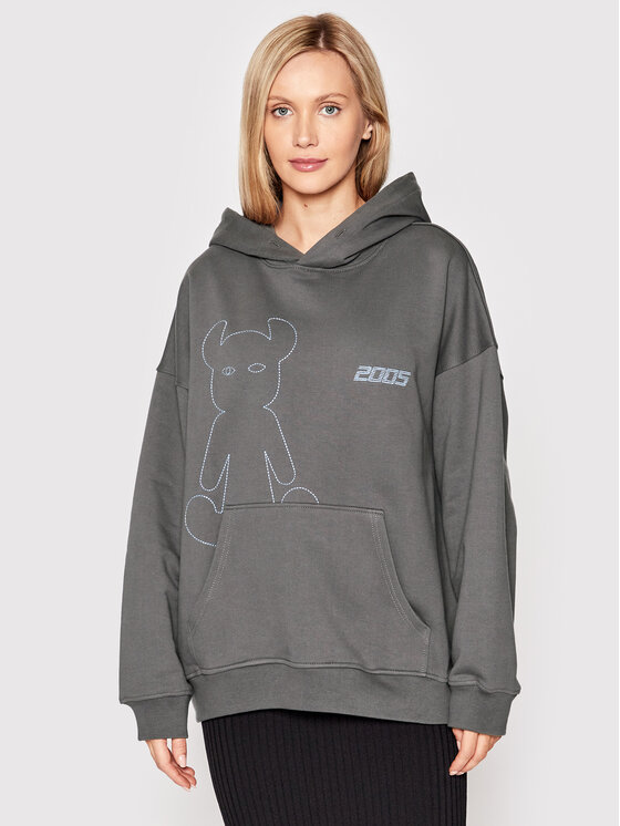 2005 2005 Mikina Unisex Horned Šedá Regular Fit