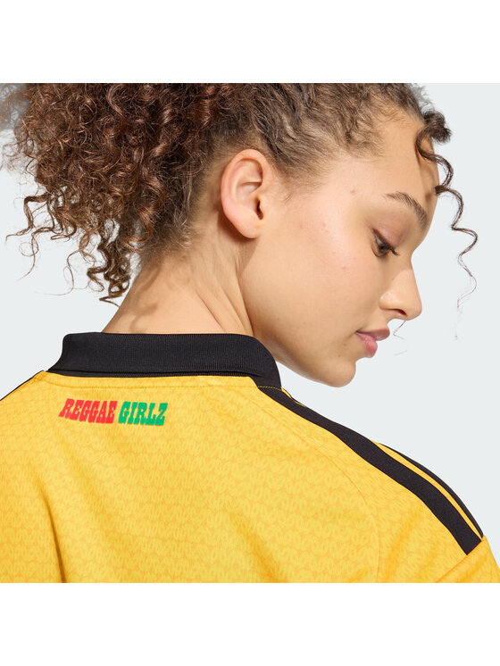 adidas adidas Koszulka techniczna Jamaica 26 x Bob Marley Home Cropped Jersey Żółty Regular Fit