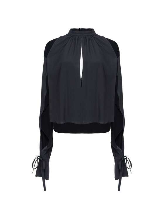 PINKO PINKO Πουκάμισο Camicia PINKO METZ Μαύρο Comfortable Fit