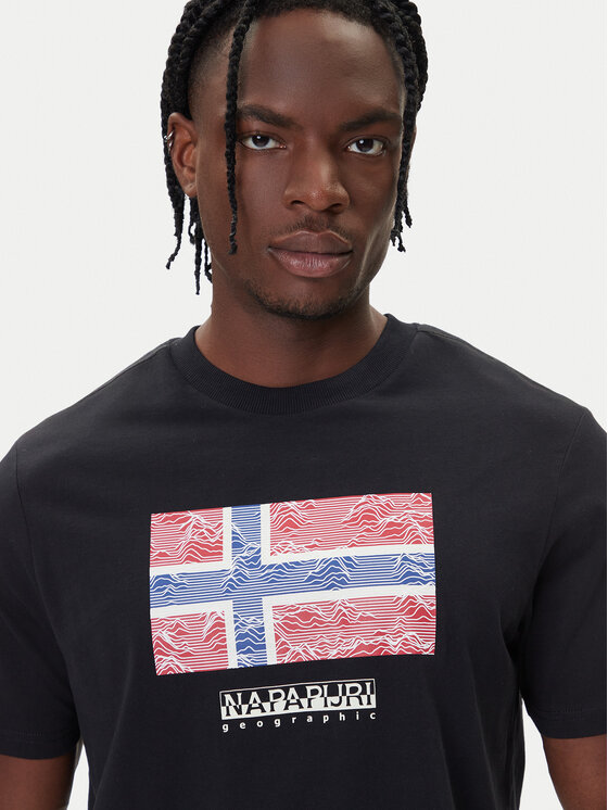 Napapijri Napapijri T-shirt S-Drapeau Ss NP0A891K Nero Regular Fit