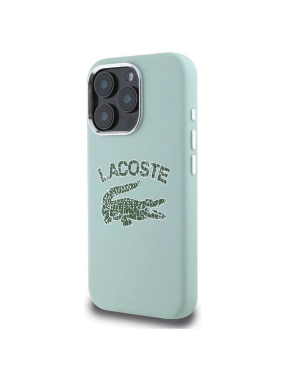Etui na telefon Lacoste, Zielone, Silicone Cracked Logo