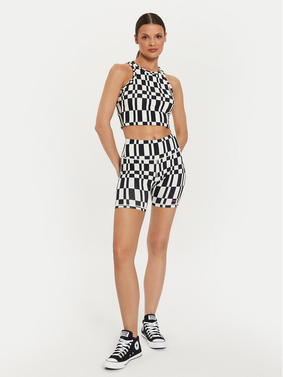 Converse Converse Marškinėliai W Wordmark Aop Tank Top 10026989-A01 Spalvota Skinny Fit