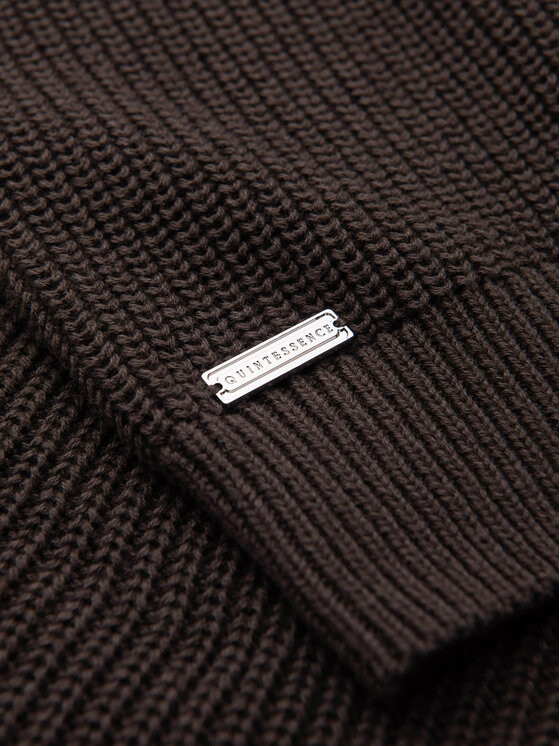 Ombre Ombre Svetr OM-SWTN-0189 Tmavě hnědá Regular Fit
