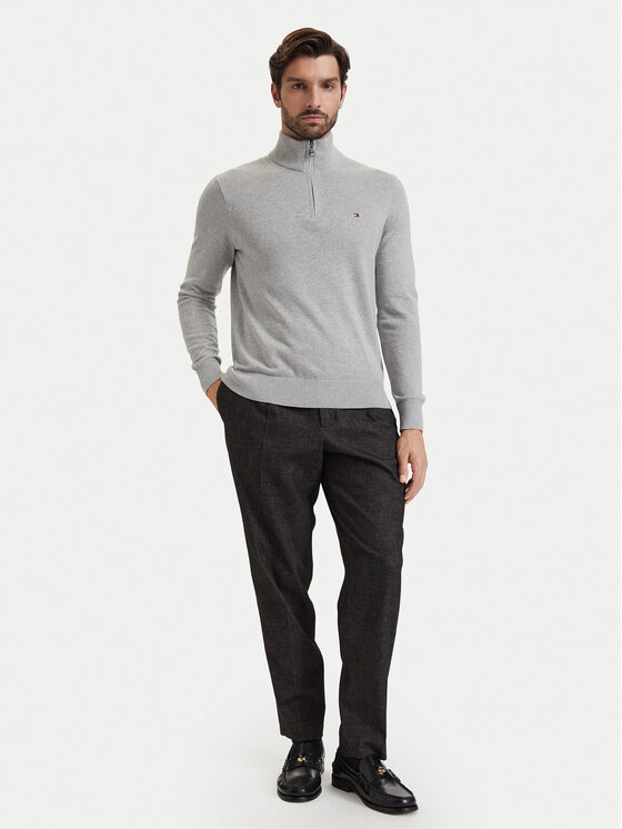 Tommy Hilfiger Tommy Hilfiger Sweter MW0MW28049 Szary jasny Regular Fit