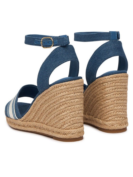 Tommy Hilfiger Tommy Hilfiger Espadrilles High Wedge Espad Webbing FW0FW09342 Kék