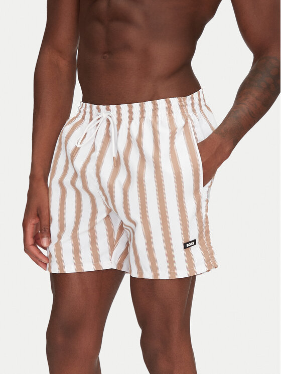 BOSS BOSS Pantaloni scurți pentru înot Piranha 50508844 Bej Regular Fit