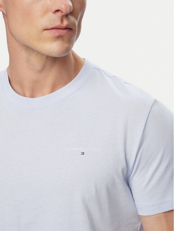 Tommy Jeans Tommy Jeans T-Shirt Linear Chest DM0DM21780 Hellblau Slim Fit