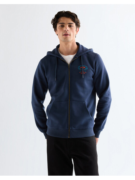 Wrangler Wrangler Bluza GRAPHIC ZIP HOODIE Czarny Regular Fit