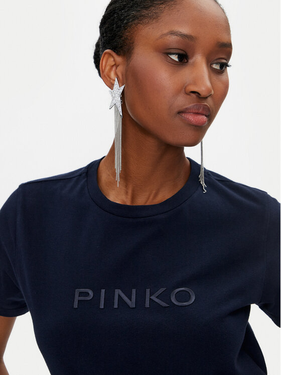 PINKO Pinko T-shirt Jersey Old Wash Logo 101752 A227 Blu scuro Regular Fit