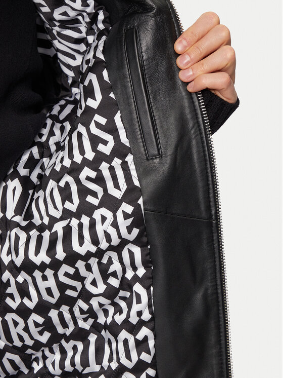 Versace Jeans Couture Versace Jeans Couture Kurtka skórzana 77GAVP01 Czarny Regular Fit
