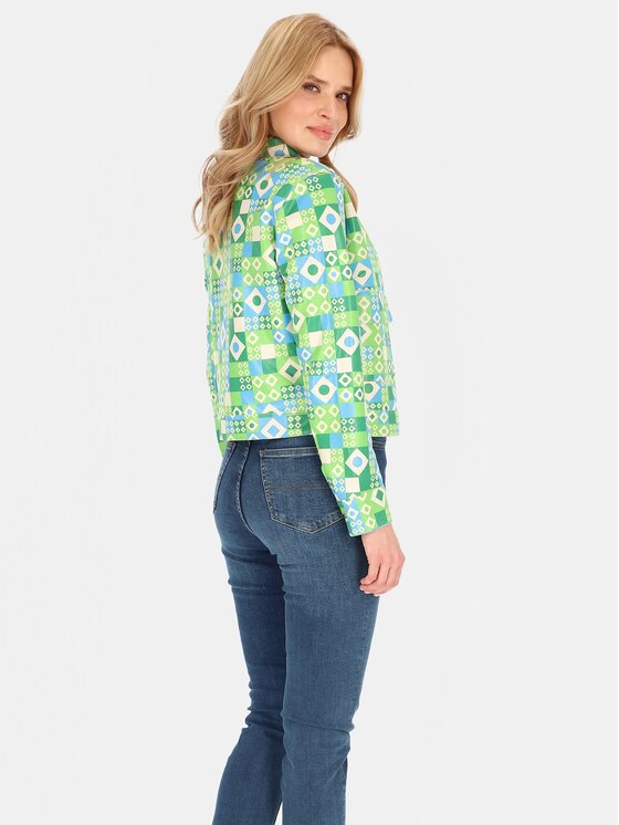 Perso Perso Kurtka damska BLE252673F Zielony Regular Fit
