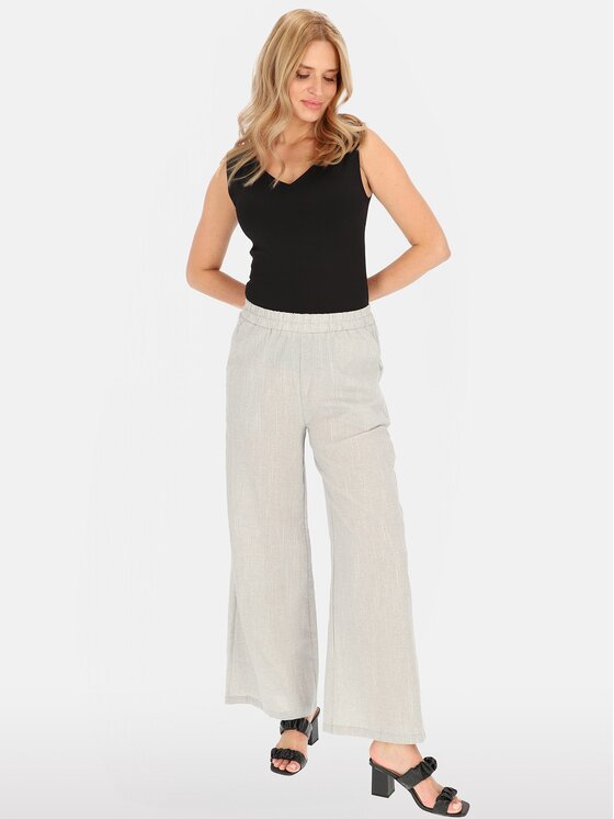 Perso Perso Spodnie damskie PTE252689F Szary Regular Fit
