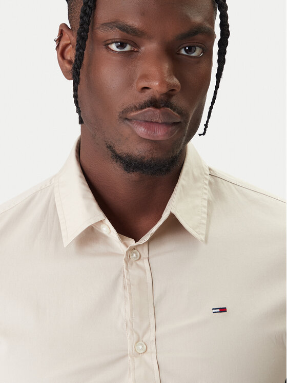Tommy Jeans Tommy Jeans Košile Original DM0DM04405 Béžová Slim Fit