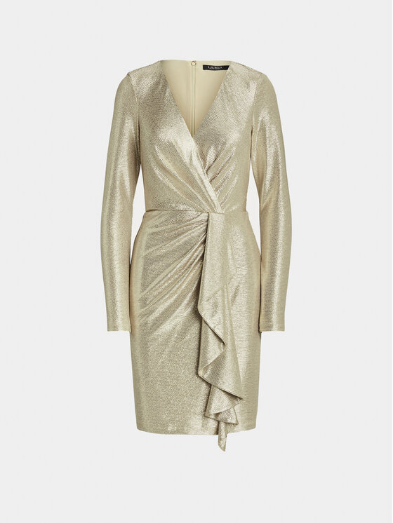 LAUREN RALPH LAUREN Lauren Ralph Lauren Коктейлна рокля 253919827005 Златист Slim Fit