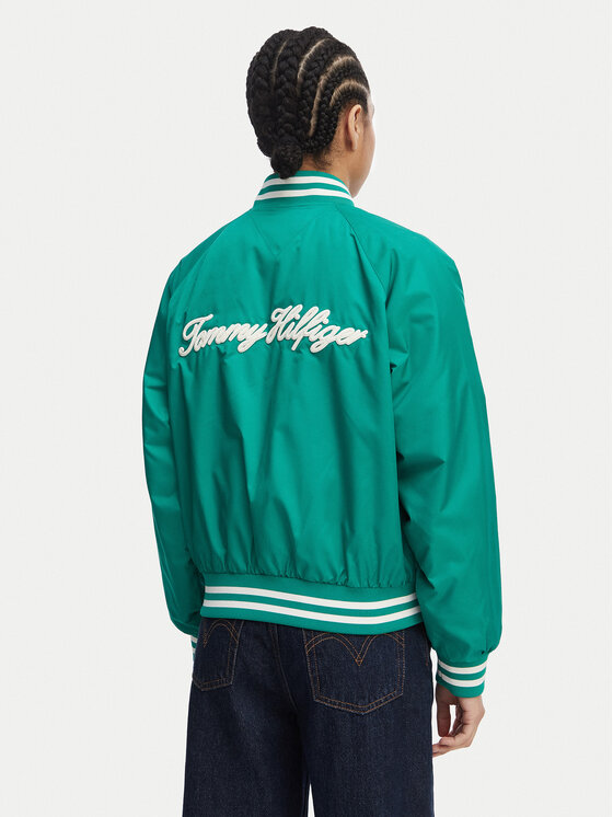 Tommy Hilfiger Tommy Hilfiger Bunda bomber Logo Appliqué WW0WW48618 Zelená Regular Fit