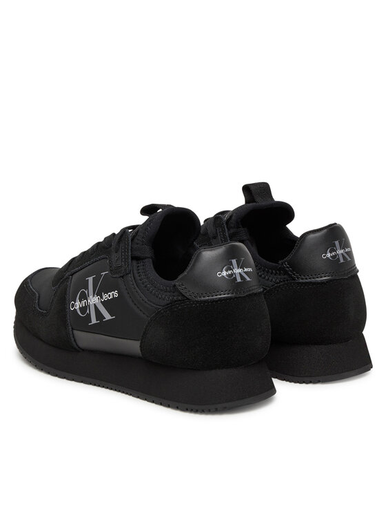 Calvin Klein Jeans Calvin Klein Jeans Laisvalaikio batai Runner Sock Laceup Ny-Lth Wn YW0YW00840 Juoda