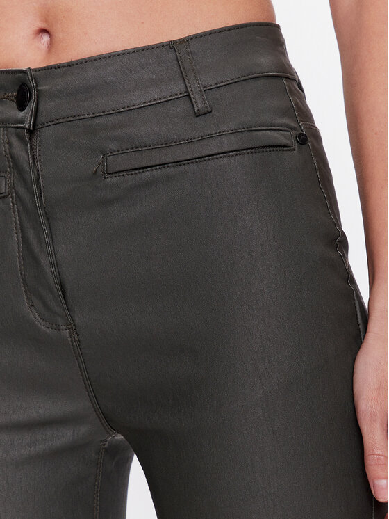 Volcano Volcano Hlače iz umetnega usnja R-Verona L07364-S23 Siva Slim Fit