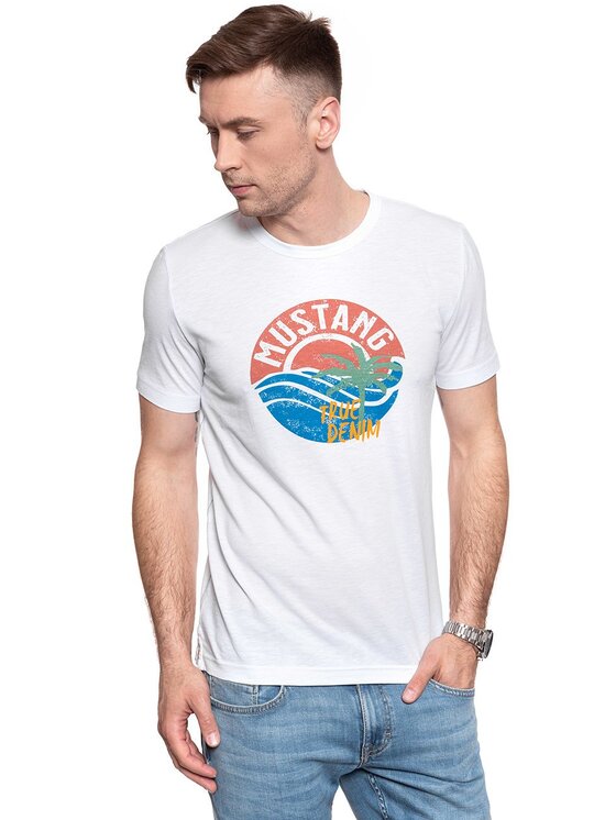 Mustang Mustang T-shirt ALEX C PRINT Bianco Regular Fit