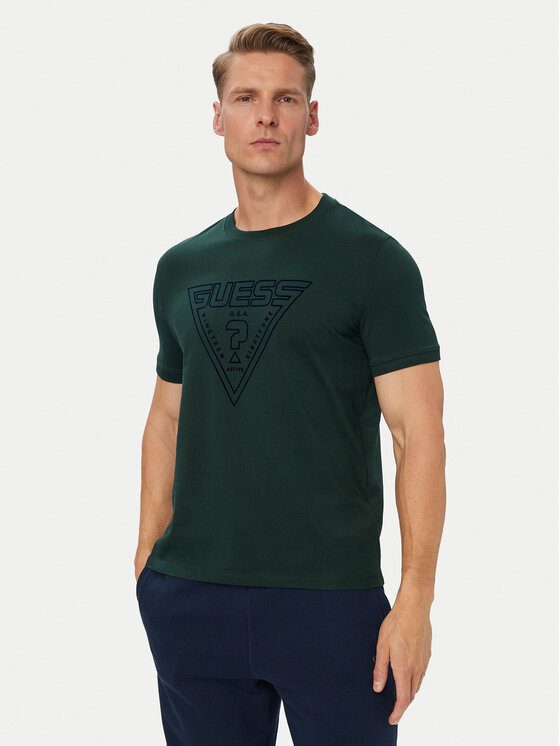 Guess Guess Tričko Z6YI20 K5016 Tmavo zelená Regular Fit