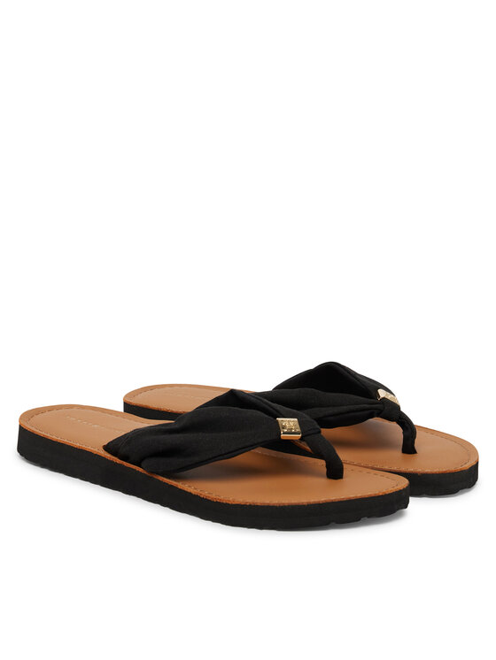 Tommy Hilfiger Tommy Hilfiger Джапанки Th Ltr Footbed Summer Sandal FW0FW09194 Черен
