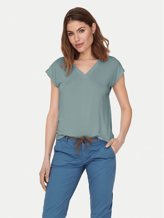ONLY ONLY Póló Free 15287041 Zöld Regular Fit
