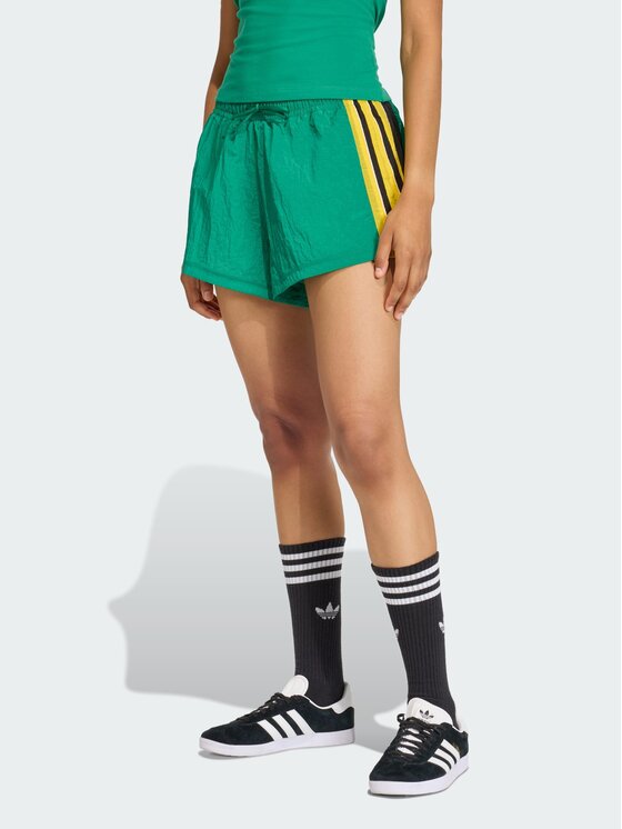 adidas adidas Szorty materiałowe 159070 Zielony Loose Fit