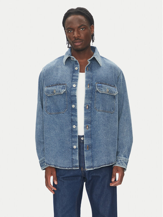 HUGO HUGO džínová košile Ebolt 50513853 Tmavomodrá Oversize