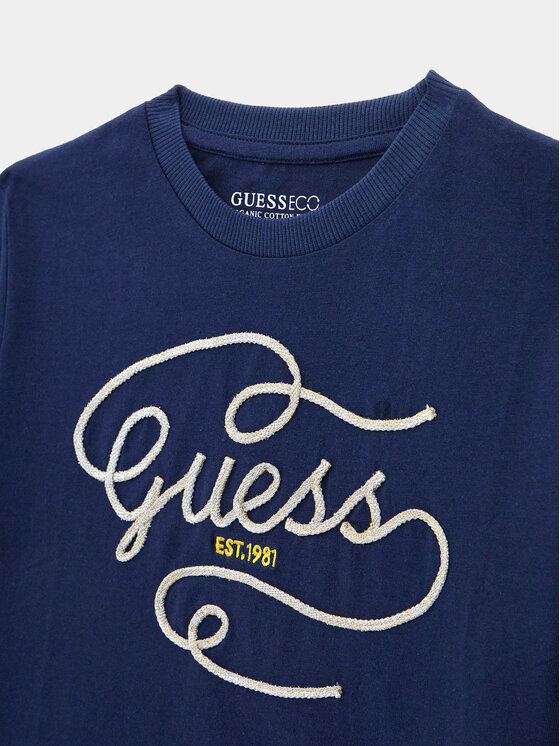 Guess Guess T-krekls J4RI18 K8HM4 Tumši zils Regular Fit