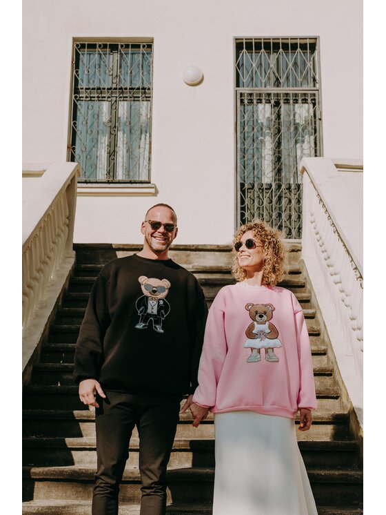 Bejbi Story Bejbi Story Bluza Bluza oversize Mr. & Mrs. Teddy Czarny Oversize