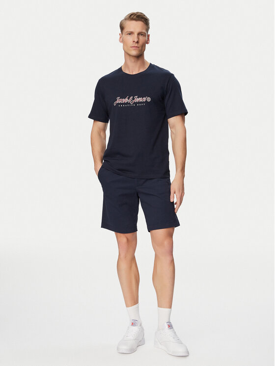Jack & Jones Jack & Jones Pantalon scurți din material Jaiden Rocco 12292831 Bleumarin Regular Fit