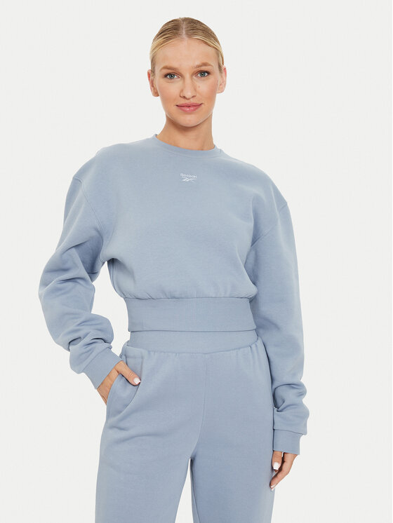 Reebok Reebok Majica dugih rukava Fleece Coverup 100076122 Plava Regular Fit