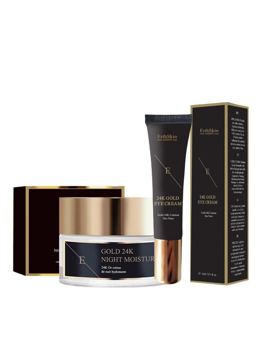 Erthskin London Erthskin London PRZECIWZMARSZCZKOWY KREM NAWILŻAJĄCY NA NOC 24K ZŁOTO+ KREM POD OCZY 24K ZŁOTO Krem na noc