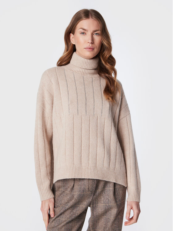 Peserico Peserico Rollkragenpullover E99958F05 Beige Regular Fit