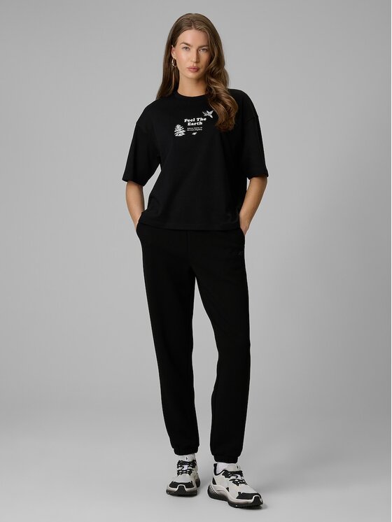4F 4F Tričko 4FRSS26TTSHF3704-20S Čierna Regular Fit