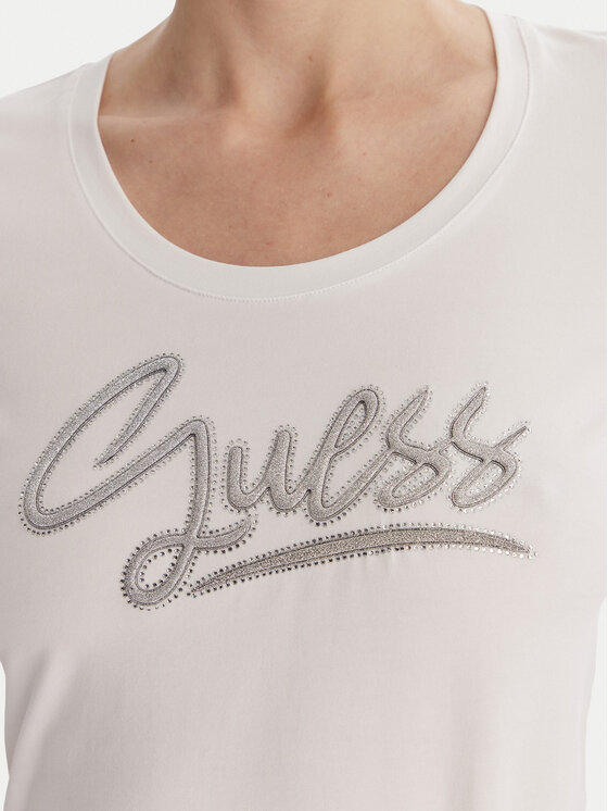 Guess Guess Tricou W6RI24 J1314 Alb Regular Fit