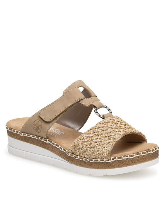 Rieker Rieker Pantoletten V1243-60 Beige