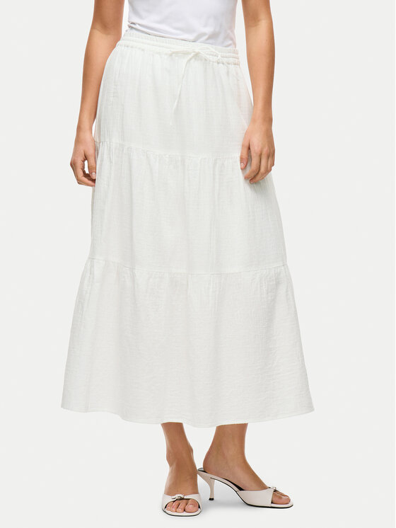 Vila Vila Maxi sukně Lania 14105428 Bílá Regular Fit