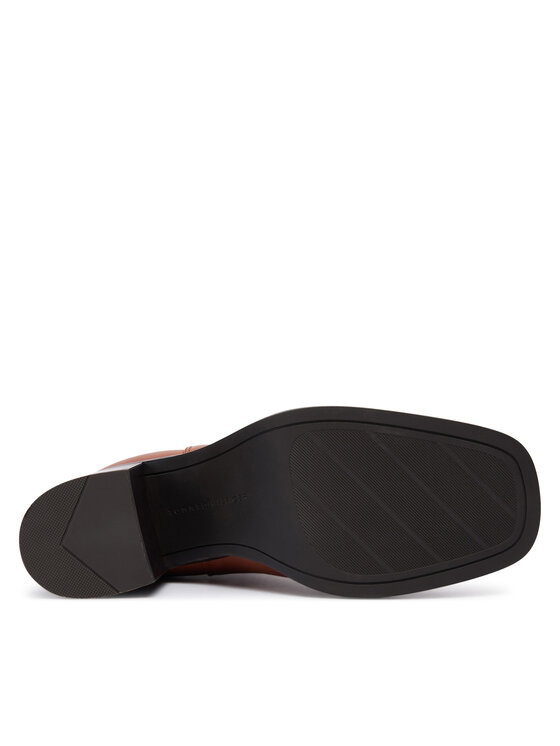 Tommy Hilfiger Tommy Hilfiger Škornji Square Toe Chelsea High Block Hl FW0FW08844 Rjava